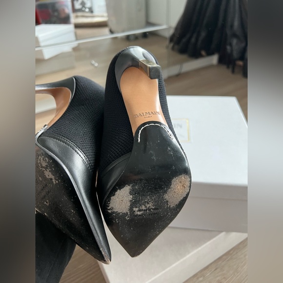 BALMAIN SOCK BOOTIE WITH GOLD TIP HEEL - Picture 4 of 7